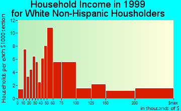 Long Beach household income for White Non-Hispanic householders