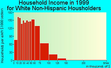 Portage household income for White Non-Hispanic householders