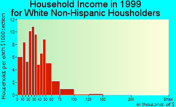 Fredericksburg household income for White Non-Hispanic householders