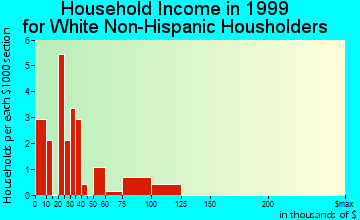 Mitchell household income for White Non-Hispanic householders