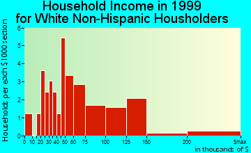 Goose Creek household income for White Non-Hispanic householders