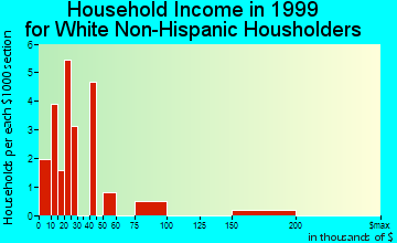 Waterproof household income for White Non-Hispanic householders