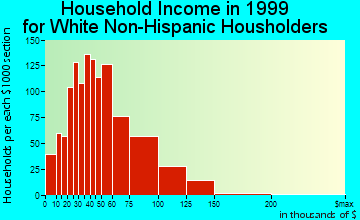 South Gate household income for White Non-Hispanic householders