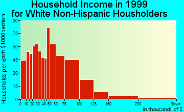 Hudson household income for White Non-Hispanic householders