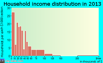 Haynesville household income distribution