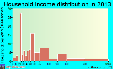Mathews household income distribution
