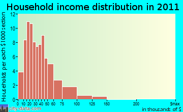 New Portland household income distribution