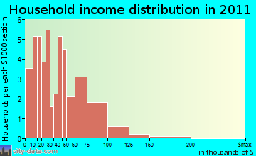 Chester household income distribution