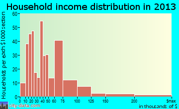 Fruitland household income distribution