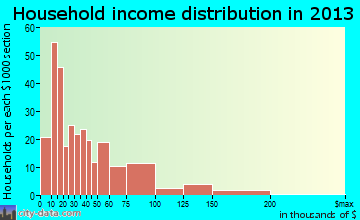 Turners Falls household income distribution