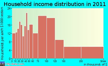 Newbury household income distribution