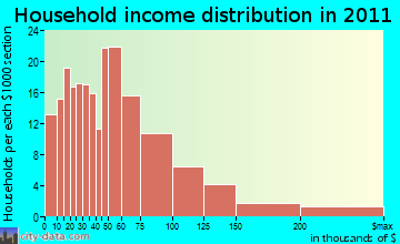 Oak Bluffs household income distribution