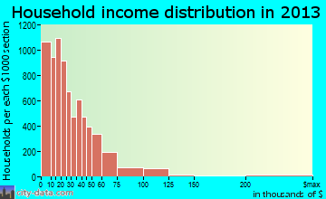 Flint household income distribution
