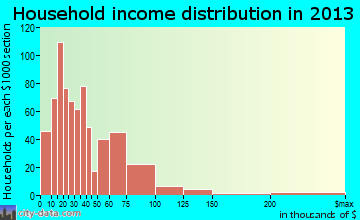 Coldwater household income distribution