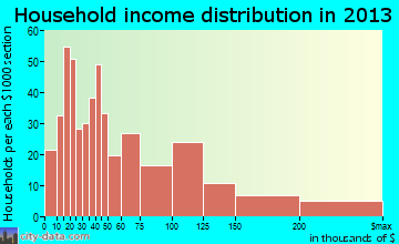 Saline household income distribution