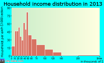 Tecumseh household income distribution