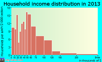 Vicksburg household income distribution