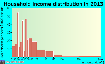 Paw Paw Lake household income distribution