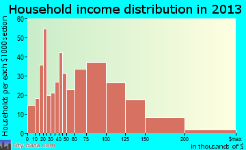 New Baltimore household income distribution