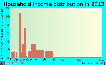 Brownsville household income distribution