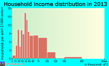 Clearwater household income distribution