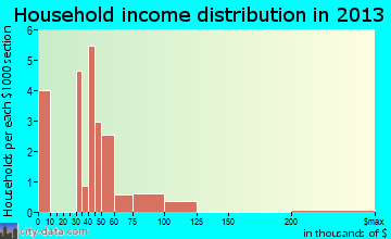Elizabeth household income distribution