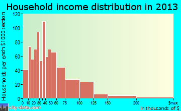 Hutchinson household income distribution