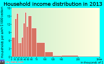 Le Center household income distribution