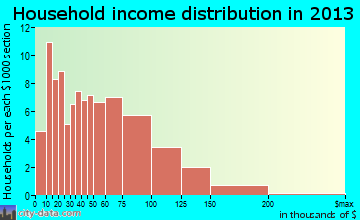 Lewiston household income distribution