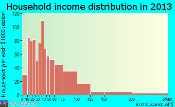 New Ulm household income distribution