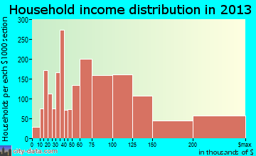 Woodbury household income distribution