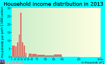 Coldwater household income distribution