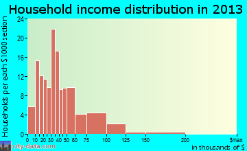 Lake City household income distribution