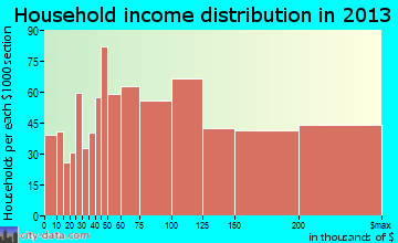 Wildwood household income distribution