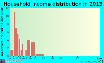Center household income distribution