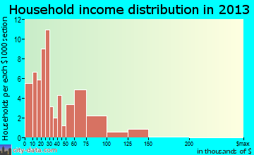 New Bloomfield household income distribution