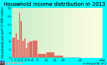 Garden City household income distribution