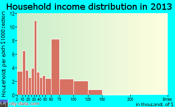 Shelton household income distribution
