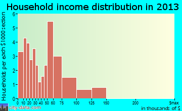 Brady household income distribution