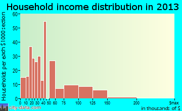 Auburn household income distribution