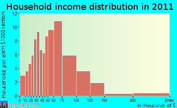 New Durham household income distribution