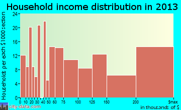 Mountainside household income distribution