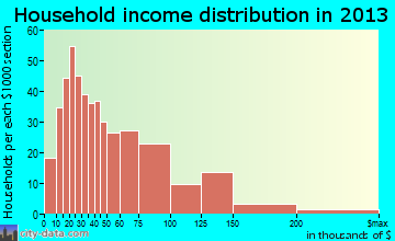 Mystic Island household income distribution