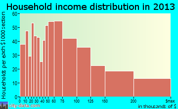 Rutherford household income distribution