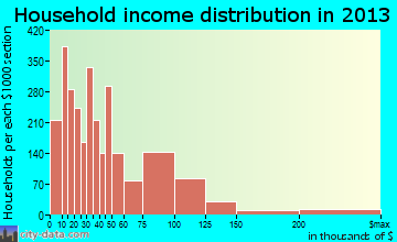 Vineland household income distribution