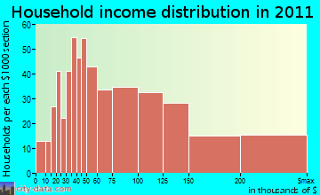 Washington Township household income distribution