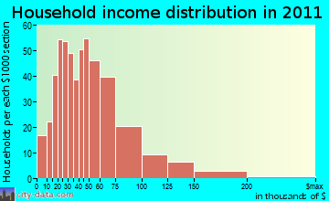 Newfield household income distribution