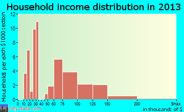 Copake Lake household income distribution