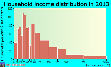 Copiague household income distribution