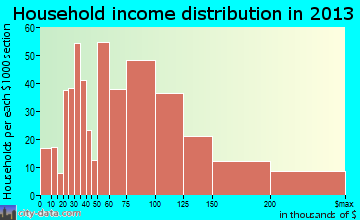 Farmingville household income distribution